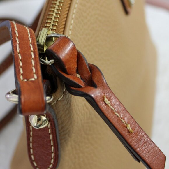 Dooney & Bourke Pebble Grain Crossbody Bag Tan Leather Adjustable Strap - Picture 7 of 13